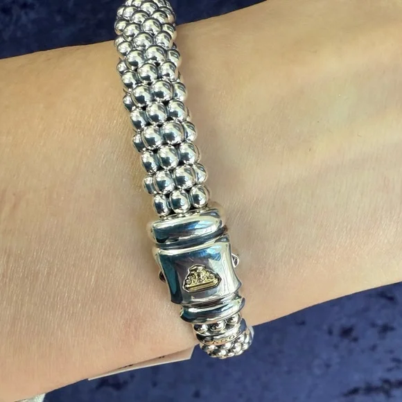 RARE WONDERS Two-Tone Snake Rope Bracelet from Lagos Size 6.5 & 7 - Picture 11 of 11